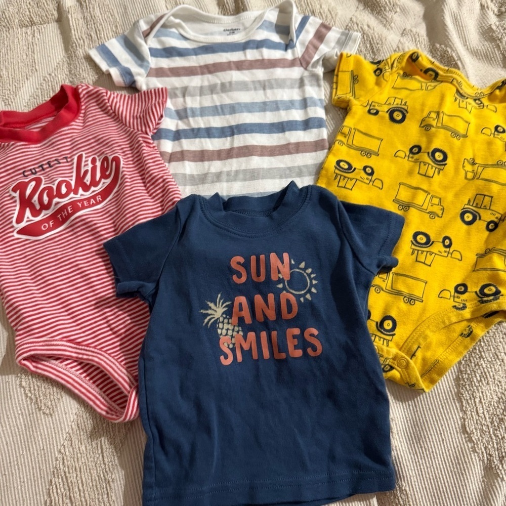 Spring Summer Baby 6mo Clothing lot with Nautical and Fun Prints bundle of 8 - Picture 4 of 7